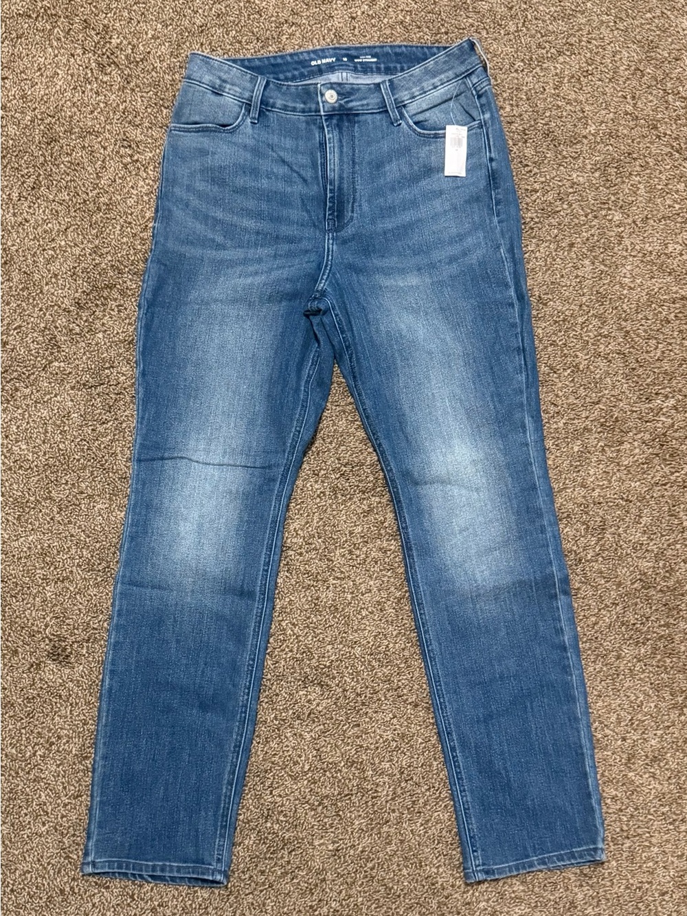 Old Navy Women's High-Rise WOW Straight Leg Jeans in Medium Blue